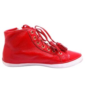 Vintage COACH Zorra Sneakers Leather Red Size 9B